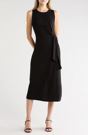 West K Sleeveless Side Tie Midi Dress in Black at Nordstrom Rack, Size X-Large