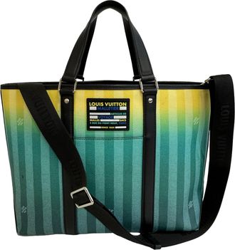 Louis Vuitton Damier Green Leather Shoulder Bag Tote Bag (Pre-Owned)
