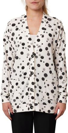 Cyrus Drop Shoulder Dot French Terry Sweater in Bone/Black at Nordstrom Rack, Size X-Large