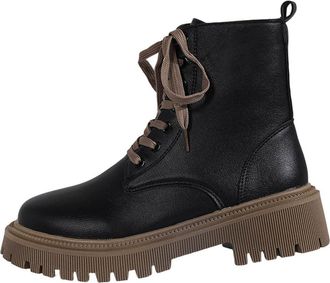 Generic Black Ladies Casual Winter Ankle Footwear with Rounded Toe Side Zipper Fastening and Tied Front Low Heel for Easy Wear in Various Settings