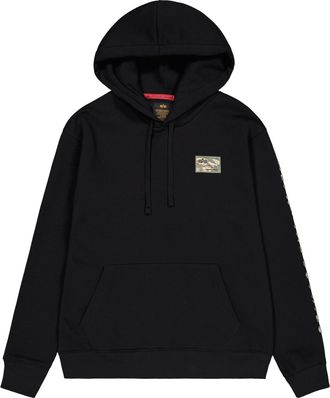 Alpha Industries Hoodie ALPHA INDUSTRIES Camo Sleeve Hoodie, Herren, Gr. XXL, schwarz, Obermaterial: 80% Baumwolle, 20% Polyester, regular fit, Sweatshirts Hoodie