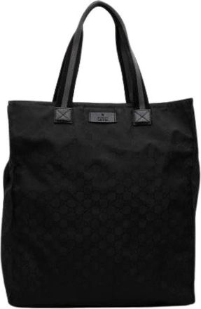 Gucci Pre-owned Nylon Tote Bag - Dames - Vintage Shopper - Zwart - ONE Size - Nylon - Vintage