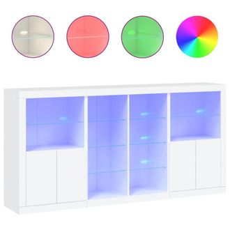 Berkfield Home Sideboard with LED Lights White 202x37x100 cm | Size: 202 x 37 x 100 cm