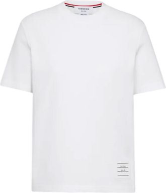 Thom Browne White Solid Crew Neck T-Shirt