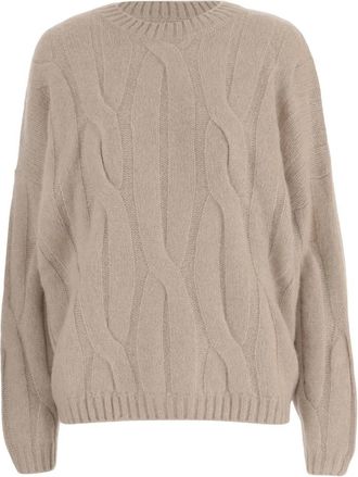 Allude Cashmere en Zijden Trui - Dames - Cashmere truien - Beige - XS - Kasjmier - Truien & Vesten