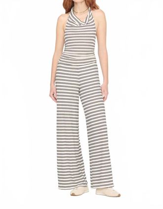 Bloomingdale's Goa Halter Jumpsuit In Ivory/black Striped