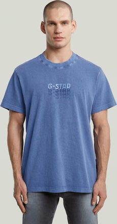 G-Star Multi Logo Overdyed Loose T-Shirt - Midden blauw - Heren