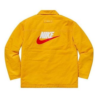 SUPREME FW18 x Nike Double Zip Quilted Work Jacket Mustard SUP-FW18-535