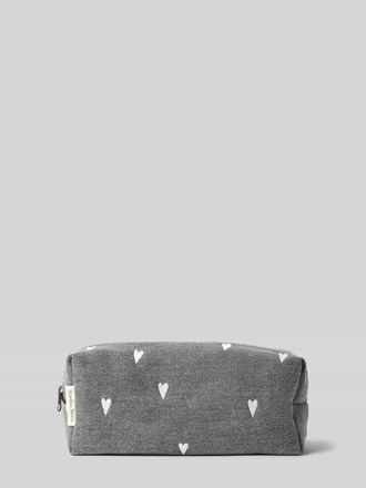 Studio Noos Pouch aus reiner Baumwolle mit Logo-Patch in Mittelgrau, Gr&ouml;&szlig;e 1