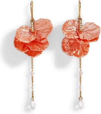 Alex and Ani New York Botanical Garden Peony Petal Statement Earrings in Pink at Nordstrom