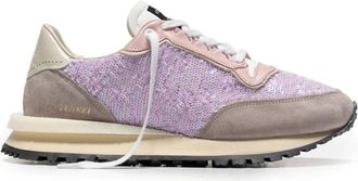 Hidnander Schoenen, Dames, Paars, 38 EU, Leer, Tenkei Sneaker