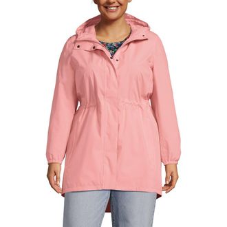 Lands End Squall Packable Waterproof Raincoat in Sunset Coral Pink at Nordstrom, Size 1X