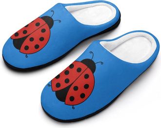 Generic Lady Bug1 Funny Mens Cotton Slippers Soft Non-Slip Rubber Sole House Slipper Indoor Outdoor
