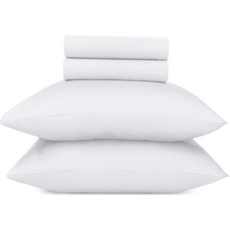 California Design Den Signature Comfort 100% Egyptian Cotton Soft Sateen Sheet Set in Bright White at Nordstrom, Size California King