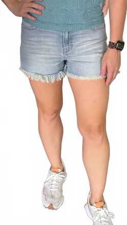 Hidden Jeans Frayed Denim Shorts In Light Wash
