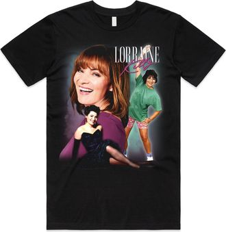 Sanfran Clothing Lorraine Kelly Homage T-Shirt Funny Morning TV Presenter UK Legend Icon Funny Retro Gift Top Tee Extra Large/Black