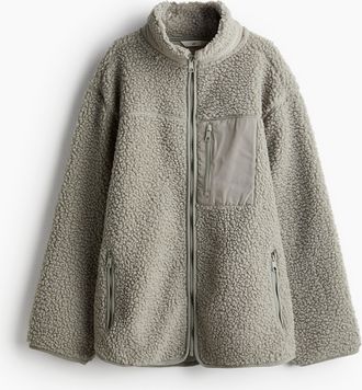 H&M Jacke aus Teddyfleece - Green