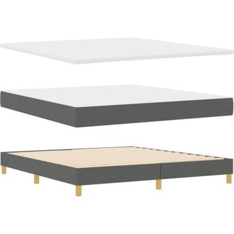 vidaXL vidaXL Box Spring Bed with Mattress in Dark Grey, 180x200 cm Fabric