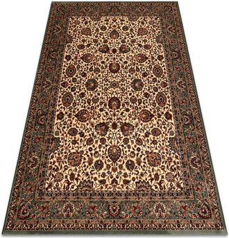 RugsX Rugsx - Wool carpet kashqai 4362 101 ornament beige / green beige 80x160 cm