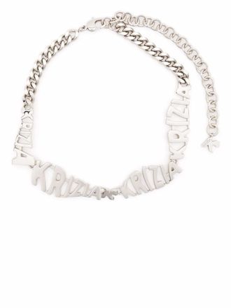 Krizia logo-plaque necklace - women - Metal - One Size - Silver