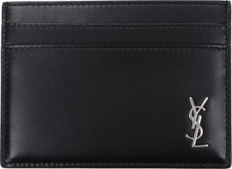 Saint Laurent Herrens Dokumentenhalter Leder Schwarz