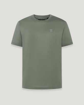 Belstaff Steel T-shirt Mens Mercerised Cotton Sage Green Size 2XL