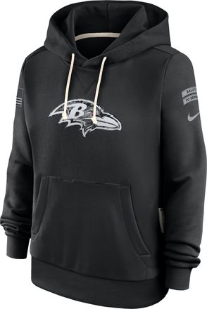 Nike Baltimore Ravens Salute to Service Sideline Nike Womens Dri-FIT NFL Pullover Hoodie in Black | 03C300AA23-CYB