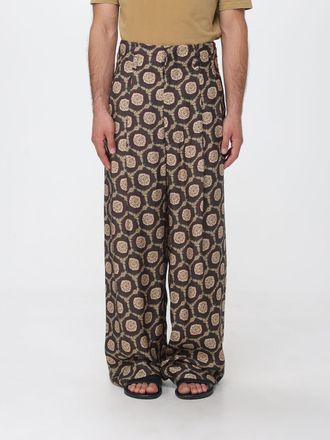 Emporio Armani Pantaloni wide-leg con pince in viscosa stampata