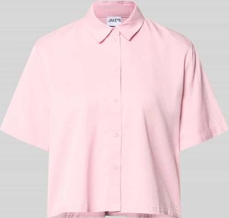 Jake*s Casual Boxy Fit Bluse aus Lyocell-Baumwoll-Mix in Pink, Gr&ouml;&szlig;e 34