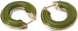 Proenza Schouler enamel mini hoop earrings - women - Brass/Enamel - One Size - Green