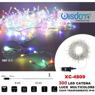 Trade Shop Trade Shop - Cadena De Luz 300 Led Luci&eacute;rnagas Luz Multicolor Cable Transparente Xc-4809