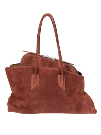 The Attico Brown La Passeggiata Suede Handbag