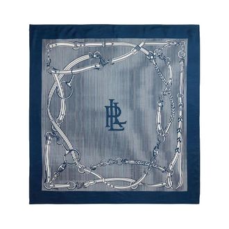 Ralph Lauren Accessoires, Dames, Blauw, ONE Size, Zijden Foulard