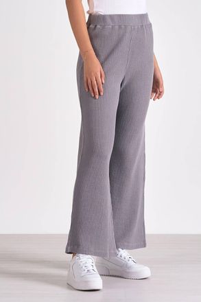 Elan Marlee Waffle Pant In Dark Grey