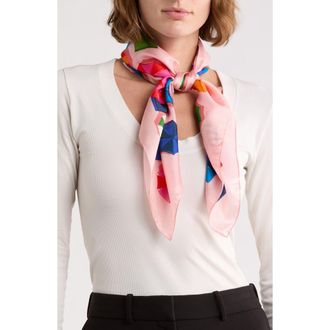 Kate Spade New York beach day silk square scarf in Pink Multi at Nordstrom Rack
