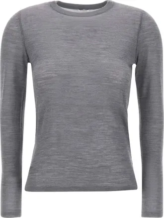 Aspesi Truien & Vesten, Dames, Grijs, S, Wol, Wool Crewneck Sweater