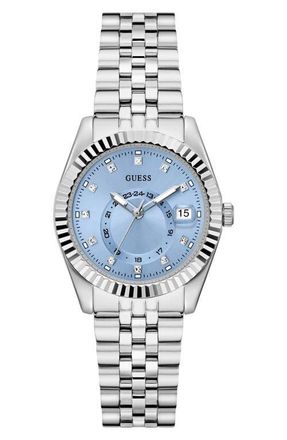 Guess Jada Chronograph Bracelet Watch, 34mm in Silver Tone at Nordstrom