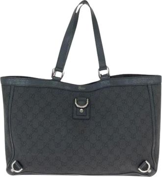 Gucci Pre-owned Tote Bags, female, Black, Size: ONE SIZE Pre-owned Vintage Leather Tote Bag