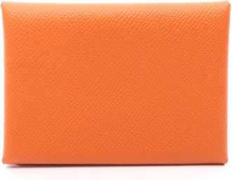 Herm&egrave;s Orange Epsom Leather Coin Purse/Coin Case (Pre-Owned)