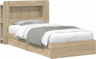 vidaXL Estructura De Cama Con Almacenamiento Roble Sonoma 100 X 200 Cm Vidaxl
