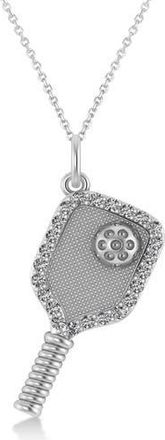 Allurez Natural Diamond Pickleball Paddle Pendant Necklace 14k in 0.50Ct, White Gold at Nordstrom, Size 18