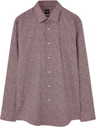 HUGO BOSS Shirt met patroon - Heren - Casual Overhemden - Bruin - 3XL - Katoen - Overhemden