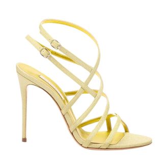 Casadei High Heel Sandals, female, Yellow, Size: 8 1/2 US Solar Eclipse Julia Cage Sandal