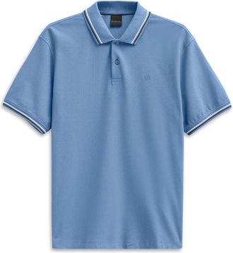 Bugatti Poloshirt BUGATTI Modern Fit, Herren, Gr. XXL, blau (340, blaugrau), 100% Baumwolle, unifarben, normal, ohne Ausschnitt, Rippb&uuml;ndchen, Shirts Poloshir