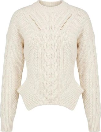 Dondup Ronde hals gebreide kleding - Dames - Ronde hals truien - Beige - L - Truien & Vesten