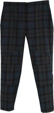 Chlo&eacute; Dark Green Wool Check Trousers Size S