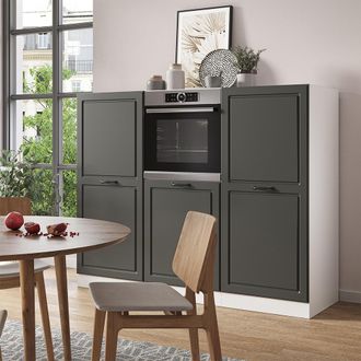 Vicco Bloque De Cocina R-line, Antracita Casa De Campo/blanco, 180 Cm Sin Encimera