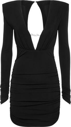 Philipp Plein Kleedjes, Dames, Zwart, M, Mini-jurk met Lange Mouwen