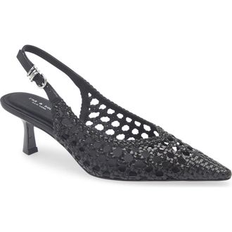 Rag & Bone Brynn Slingback Pump in Black Woven at Nordstrom, Size 10.5Us