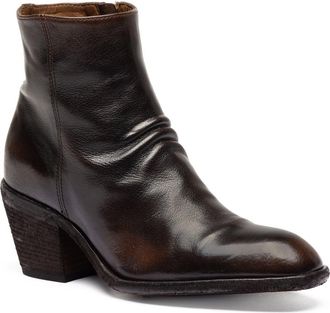 Officine Creative Sydne 008 Leather Pointed-Toe Bootie in Dark Brown at Nordstrom, Size 37